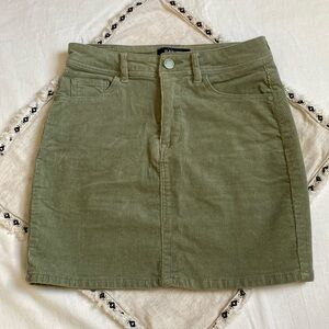 Green Corduroy mini skirt